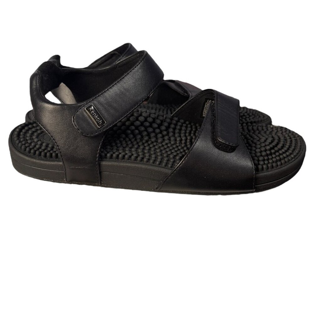 Women’s kenkoh strappy therapeutic massage Black Sandals‎ supportive M7 L8